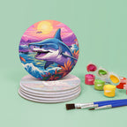 Ocean sunset paint by numbers set of 6 for beginners and adults.