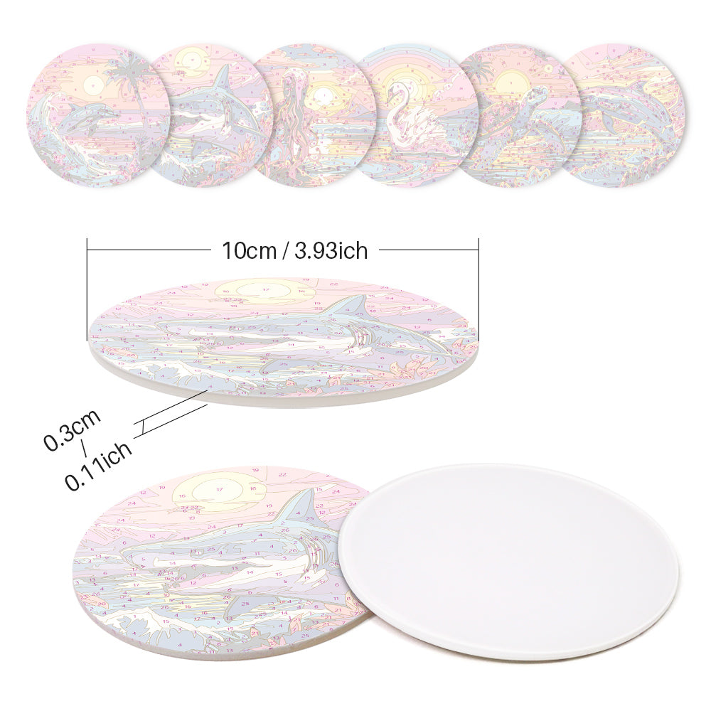 Paint by numbers ocean series, Ocean Glow coastal art set.