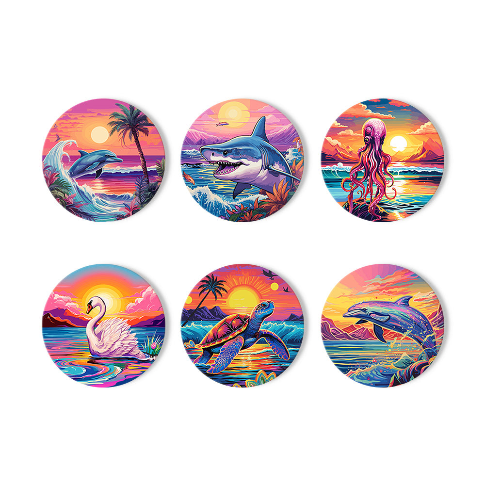 Kit de pintura por números Ocean Glow DIY para amantes creativos del arte costero.