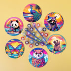 Paint by numbers set of 6 with colorful wild animal themes for beginners.