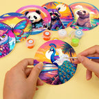 Beginner-friendly paint by numbers kit with wild animal illustrations.