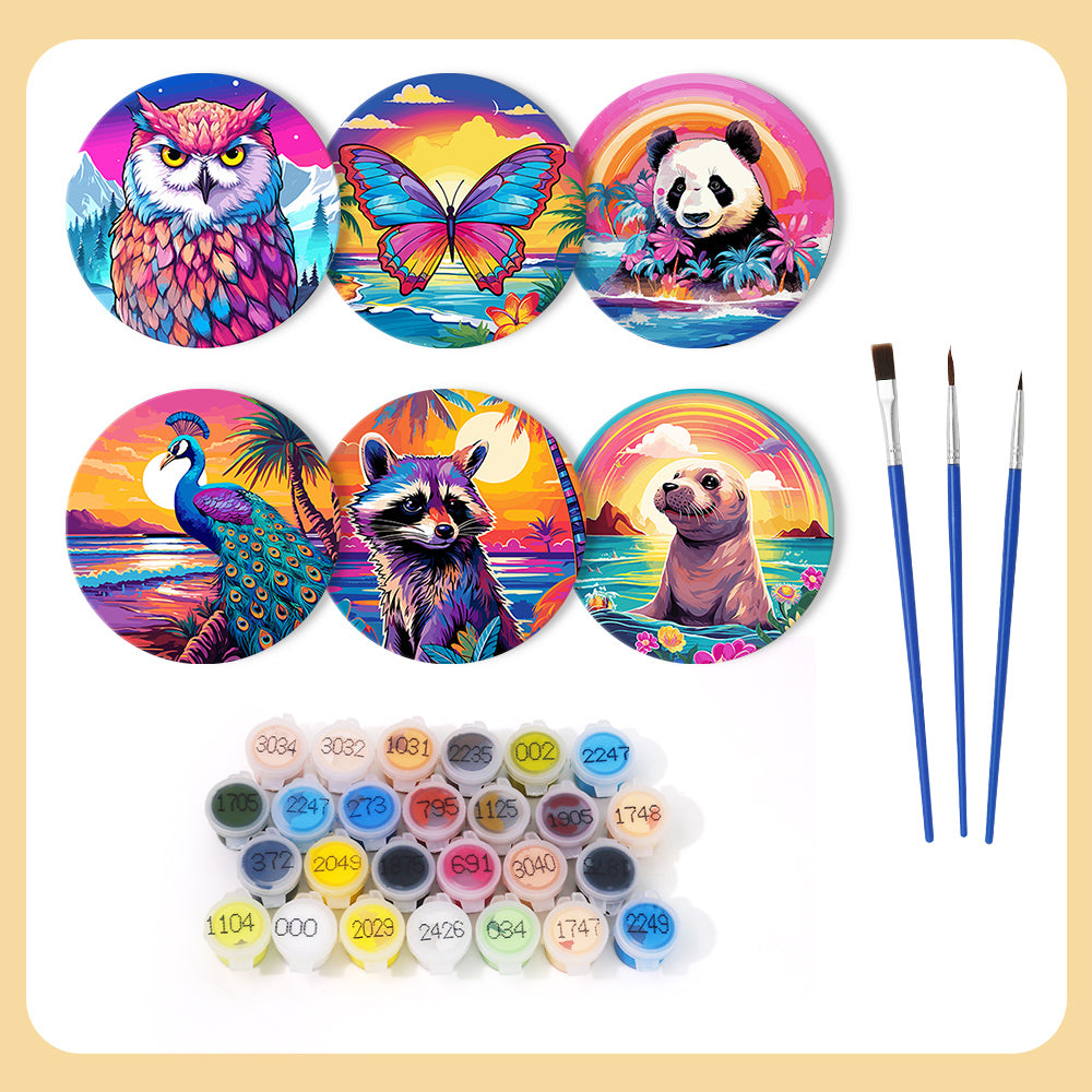 Bastelset Wild Wonders Malen nach Zahlen mit Tiermotiven.