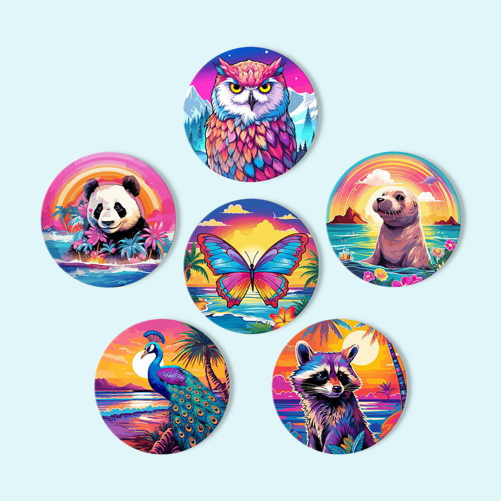 Paint by numbers art kit with nature and wildlife-inspired themes.