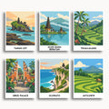 Bali travel poster mini paint by numbers collection