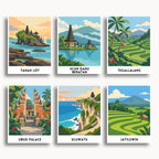 Bali travel poster mini paint by numbers collection