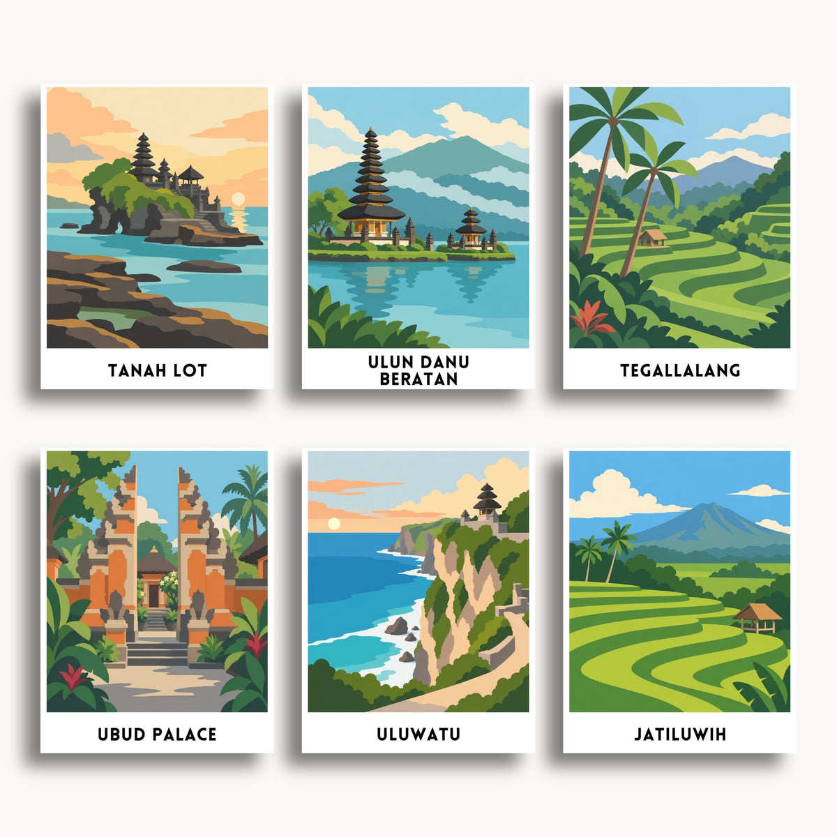Bali travel poster mini paint by numbers collection