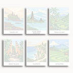 Bali travel poster mini paint by numbers collection