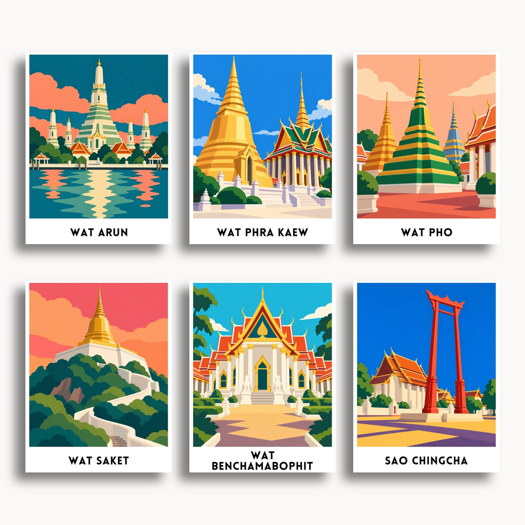 Bangkok travel poster mini paint by numbers collection