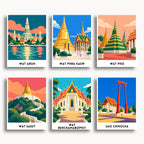 Bangkok travel poster mini paint by numbers collection