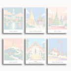 Bangkok travel poster mini paint by numbers collection