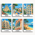 Barcelona travel poster mini paint by numbers collection