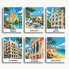 Barcelona travel poster mini paint by numbers collection