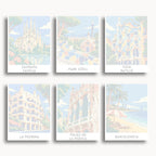 Barcelona travel poster mini paint by numbers collection