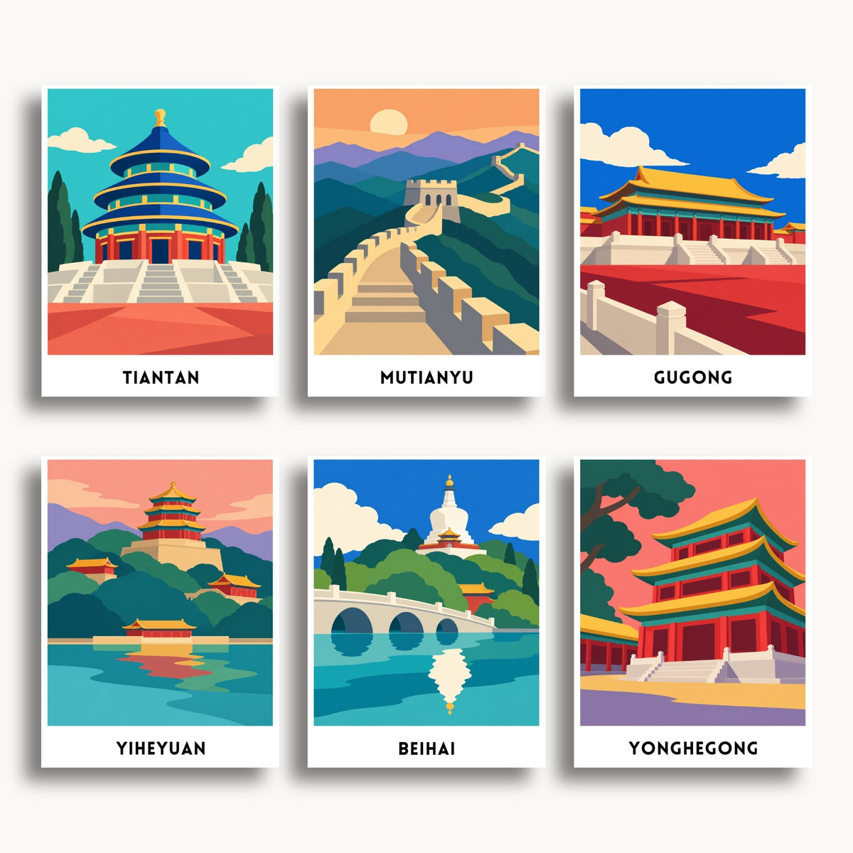 Beijing travel poster mini paint by numbers collection