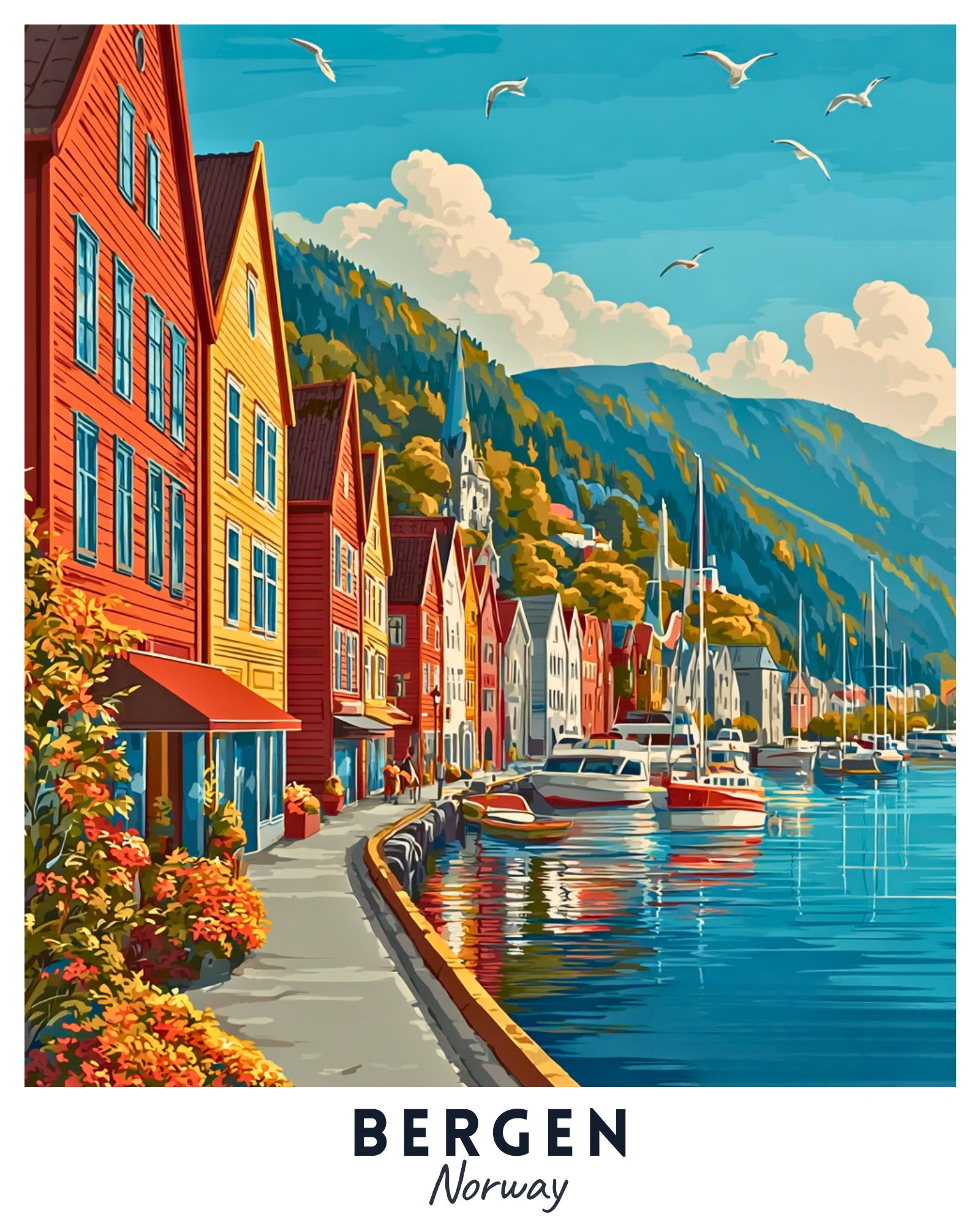 Bergen - Travel Poster
