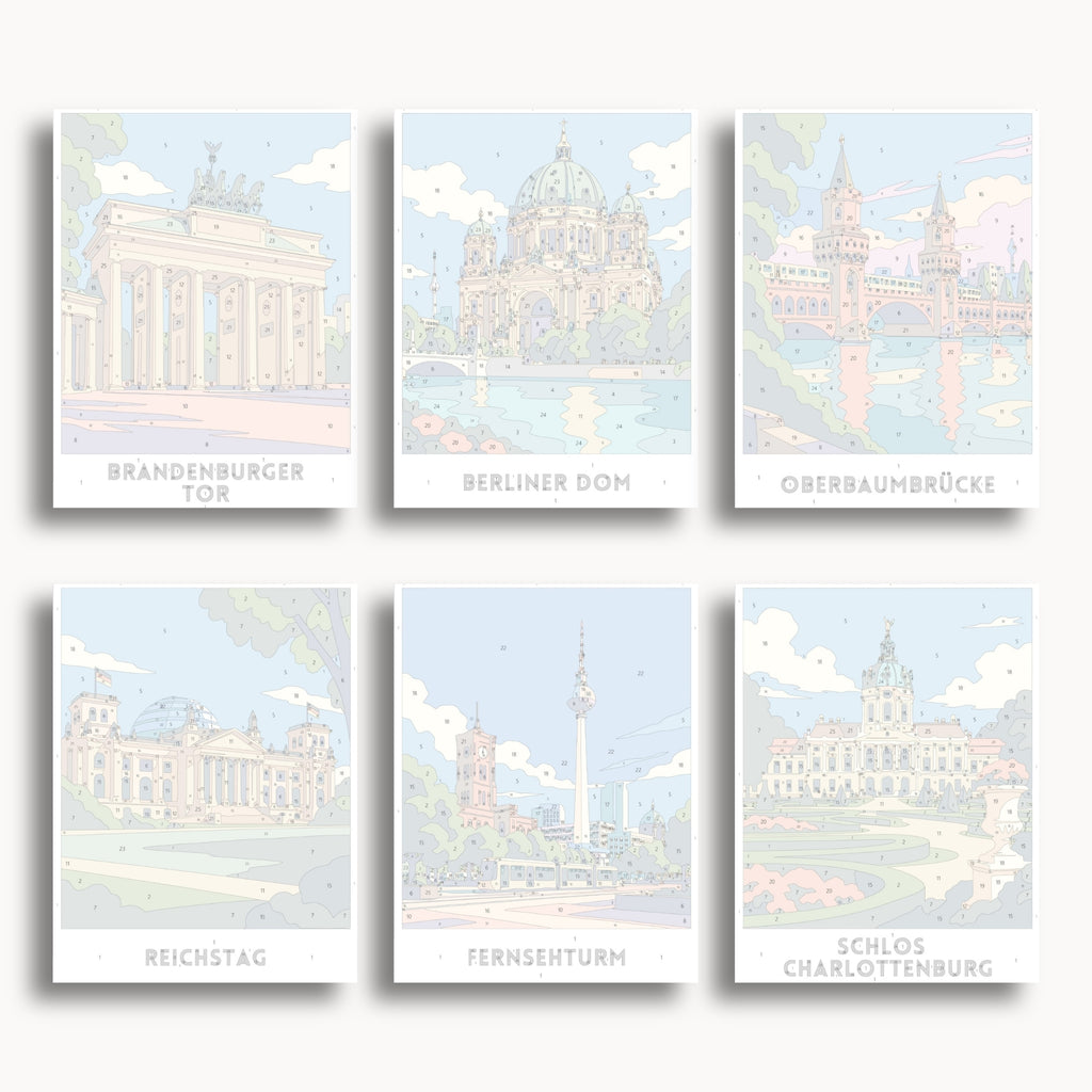Berlin travel poster mini paint by numbers collection