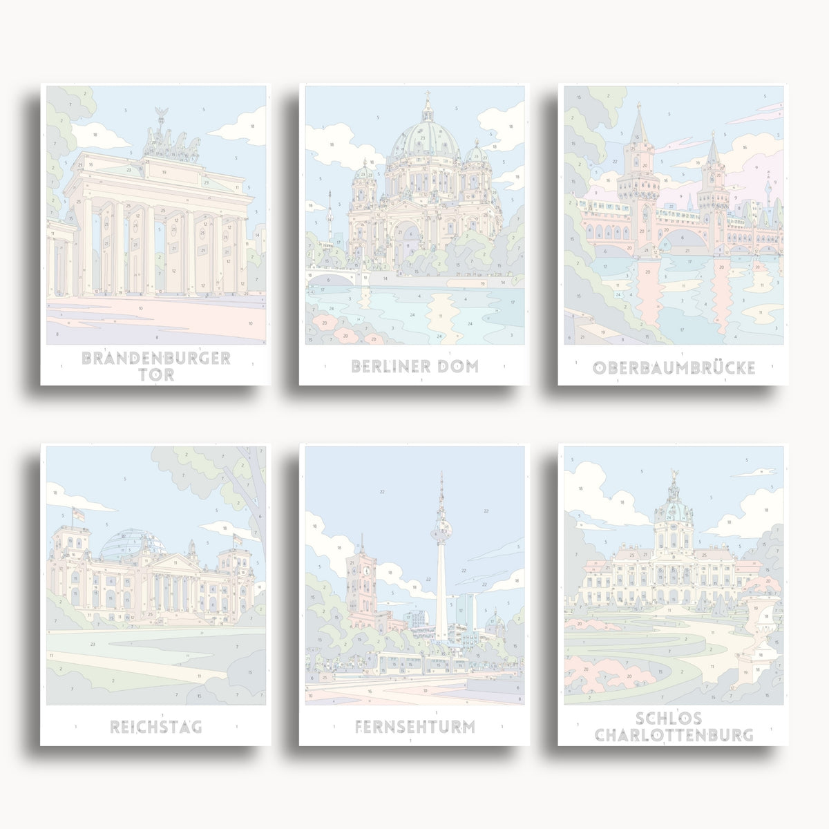 Berlin travel poster mini paint by numbers collection