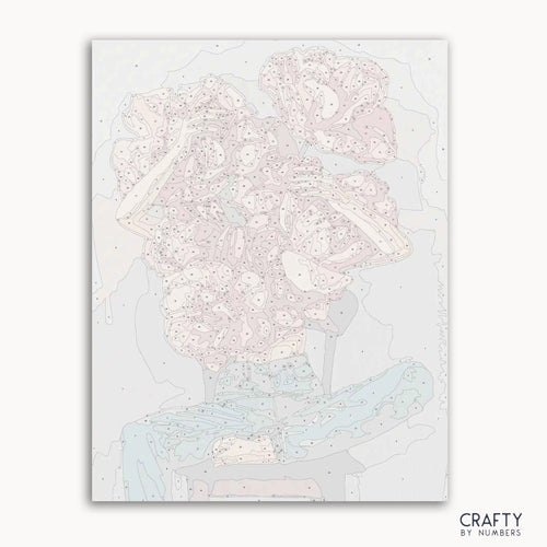 Pintura por números de Blossom Girl. Obras de arte inspiradas en pinturas famosas con colores vibrantes.