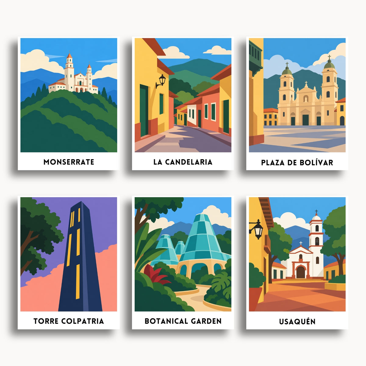 Bogotá travel poster mini paint by numbers collection