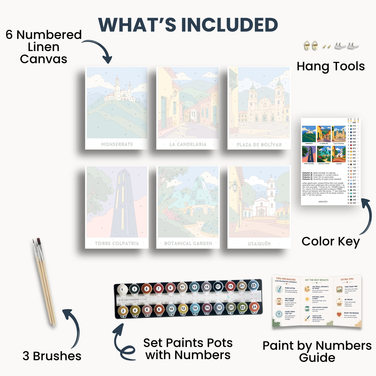 Bogotá travel poster mini paint by numbers collection