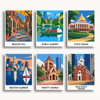 Boston travel poster mini paint by numbers collection