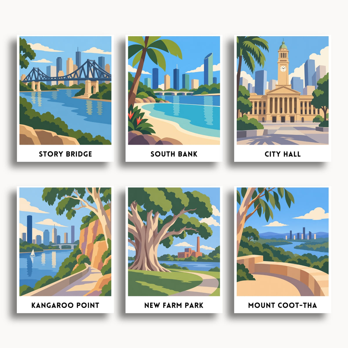 Brisbane travel poster mini paint by numbers collection