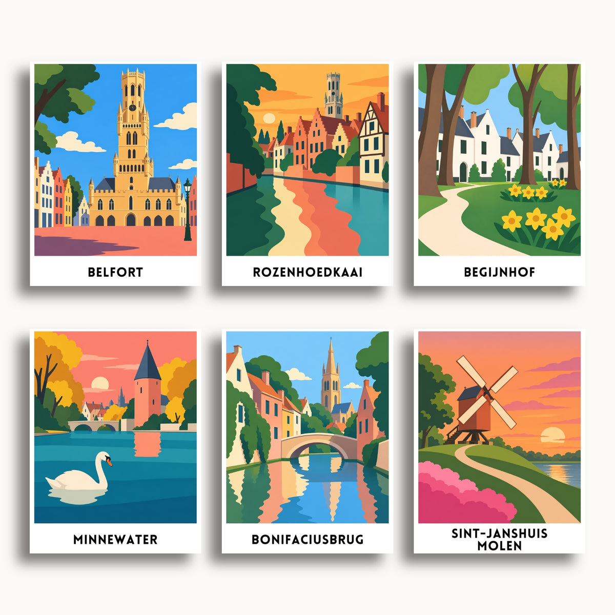 Bruges travel poster mini paint by numbers collection