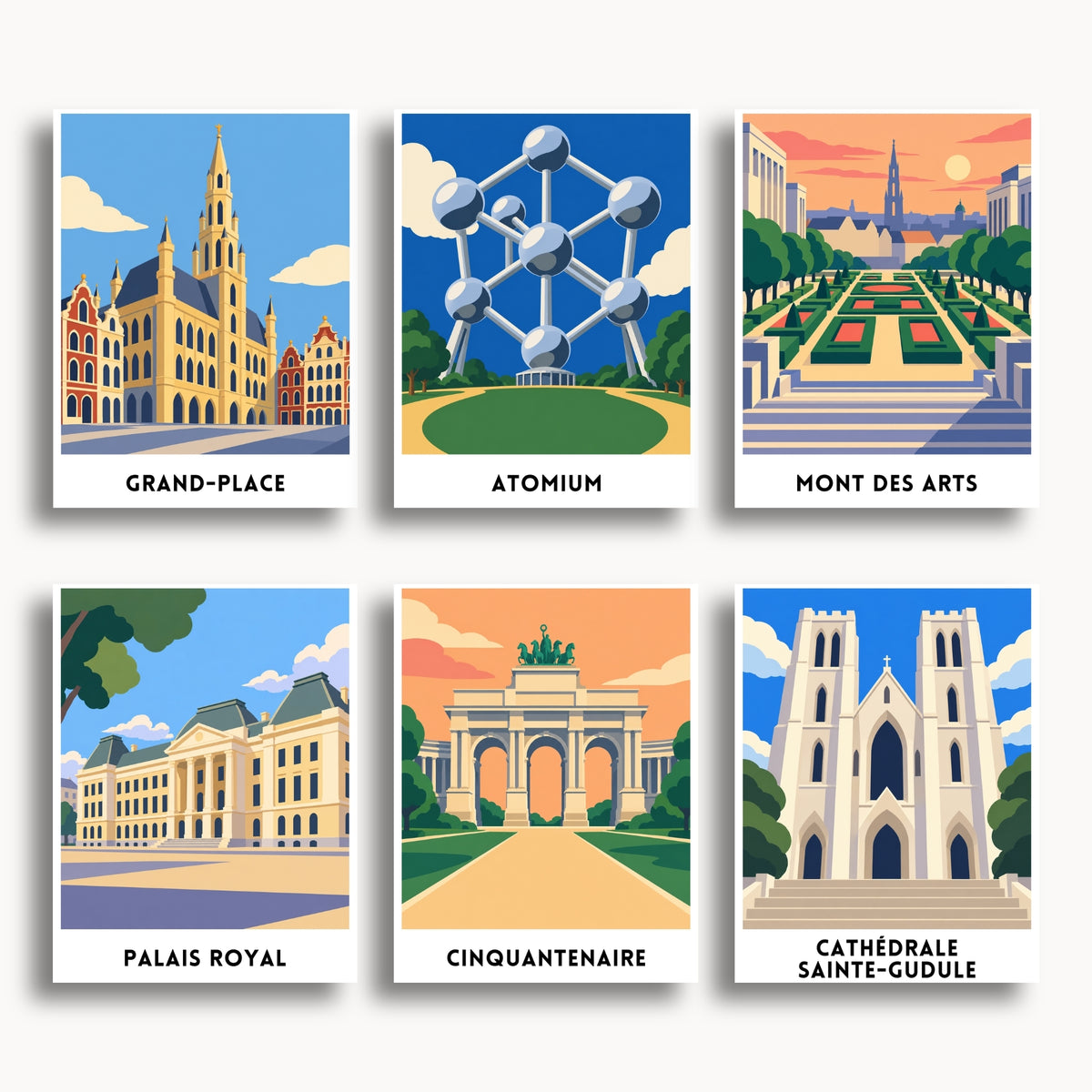Brussels travel poster mini paint by numbers collection