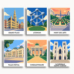 Brussels travel poster mini paint by numbers collection