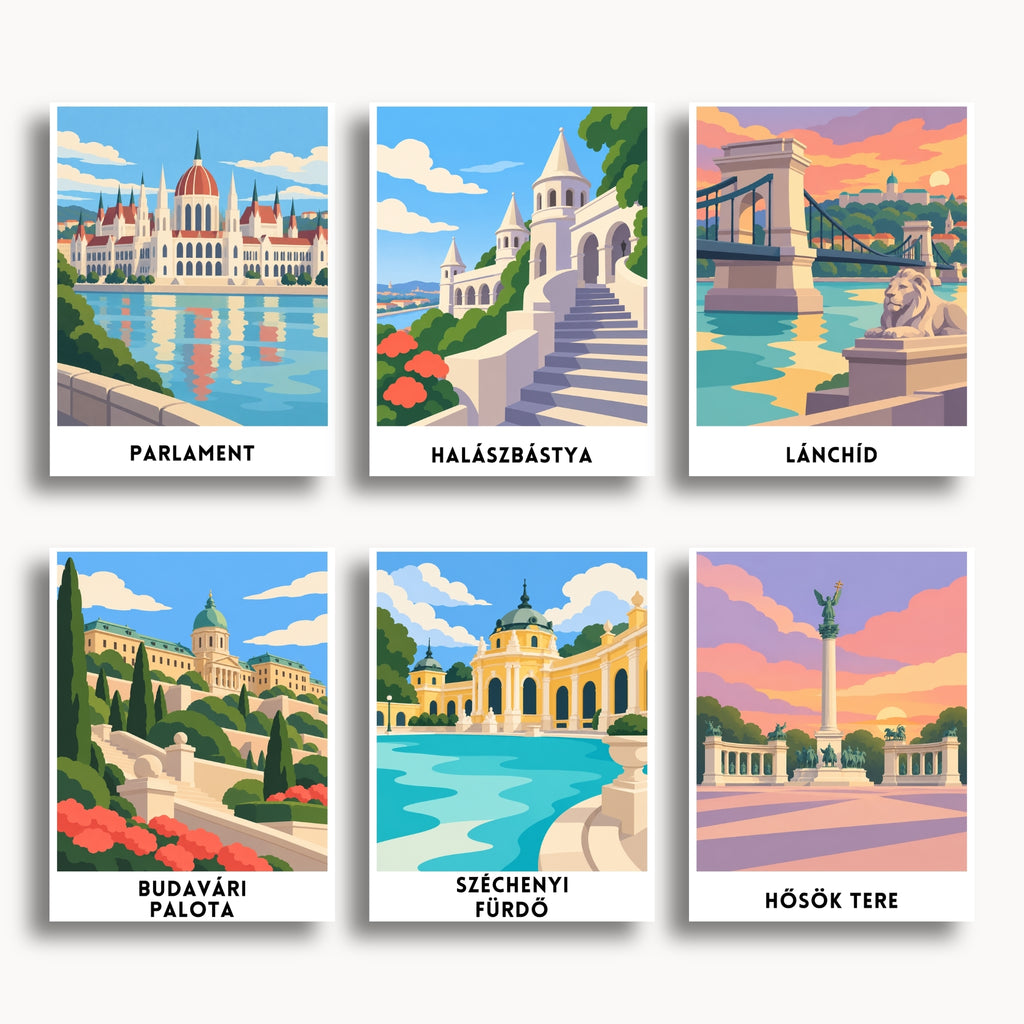Budapest travel poster mini paint by numbers collection
