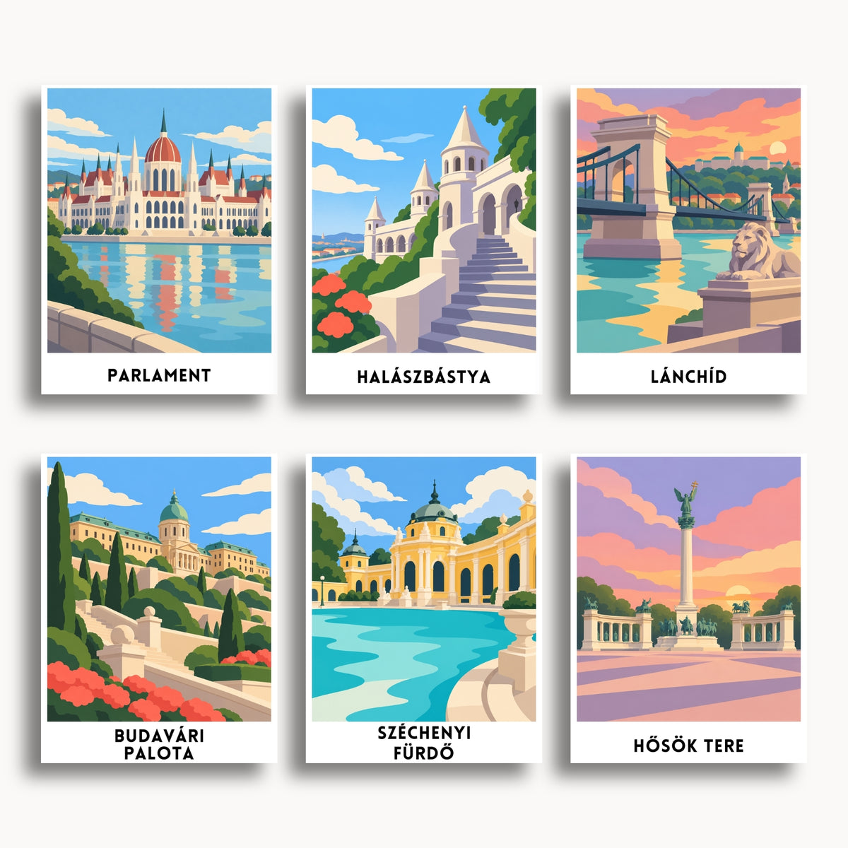 Budapest travel poster mini paint by numbers collection