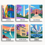 Buenos Aires travel poster mini paint by numbers collection