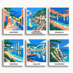 Busan travel poster mini paint by numbers collection