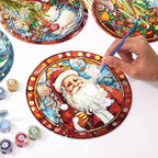 Christmas Reflections paint by numbers set, DIY festive art kit for beginners and holiday décor.
