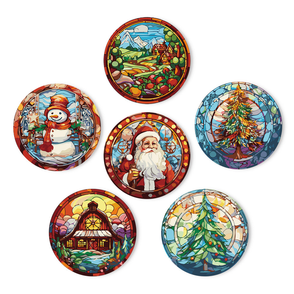 Weihnachts-Wandkunstset, Reflexionen Malen nach Zahlen DIY-Set für eine gemütliche Weihnachtsdekoration.