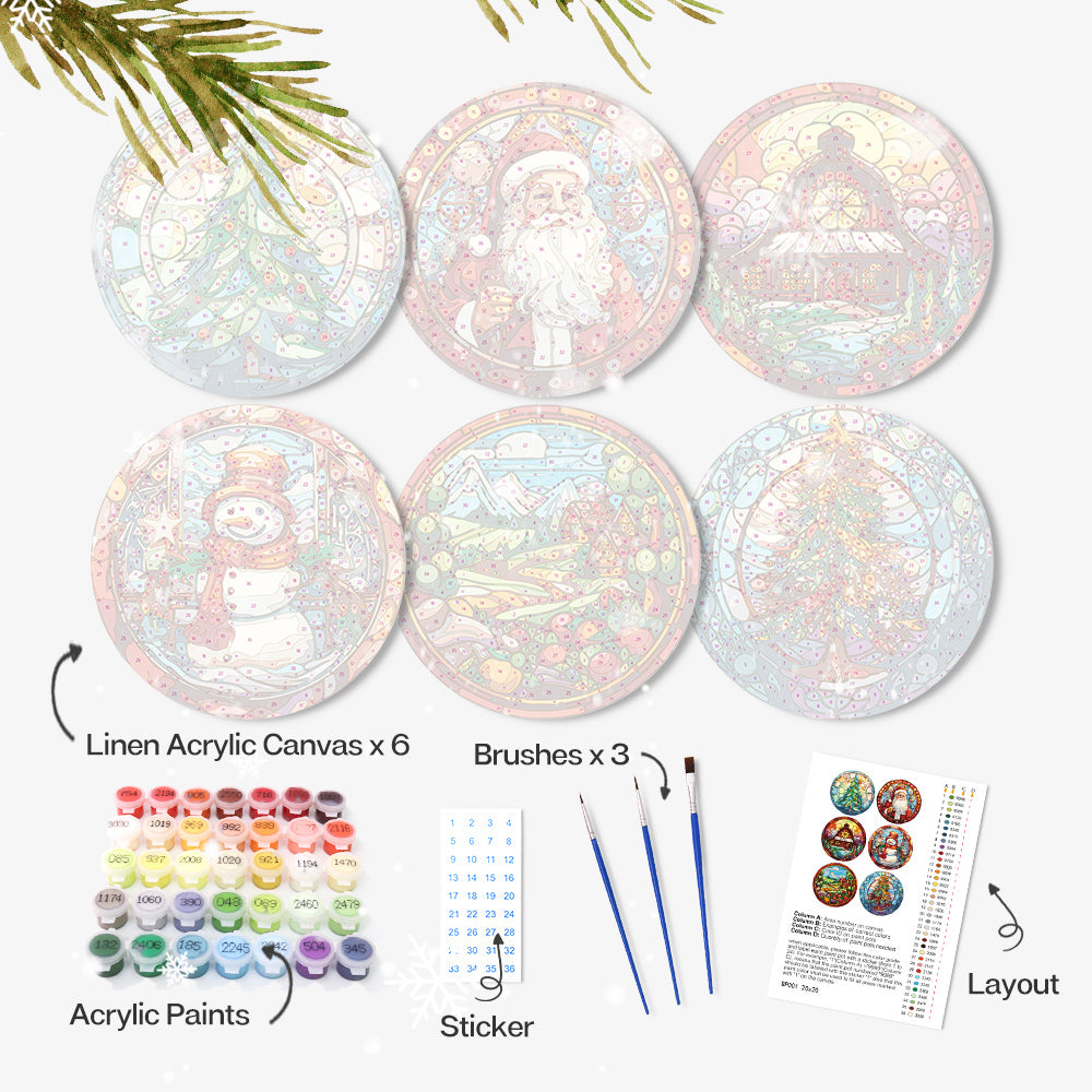 Holiday reflections paint by numbers kit, create your own Christmas wall art at home.