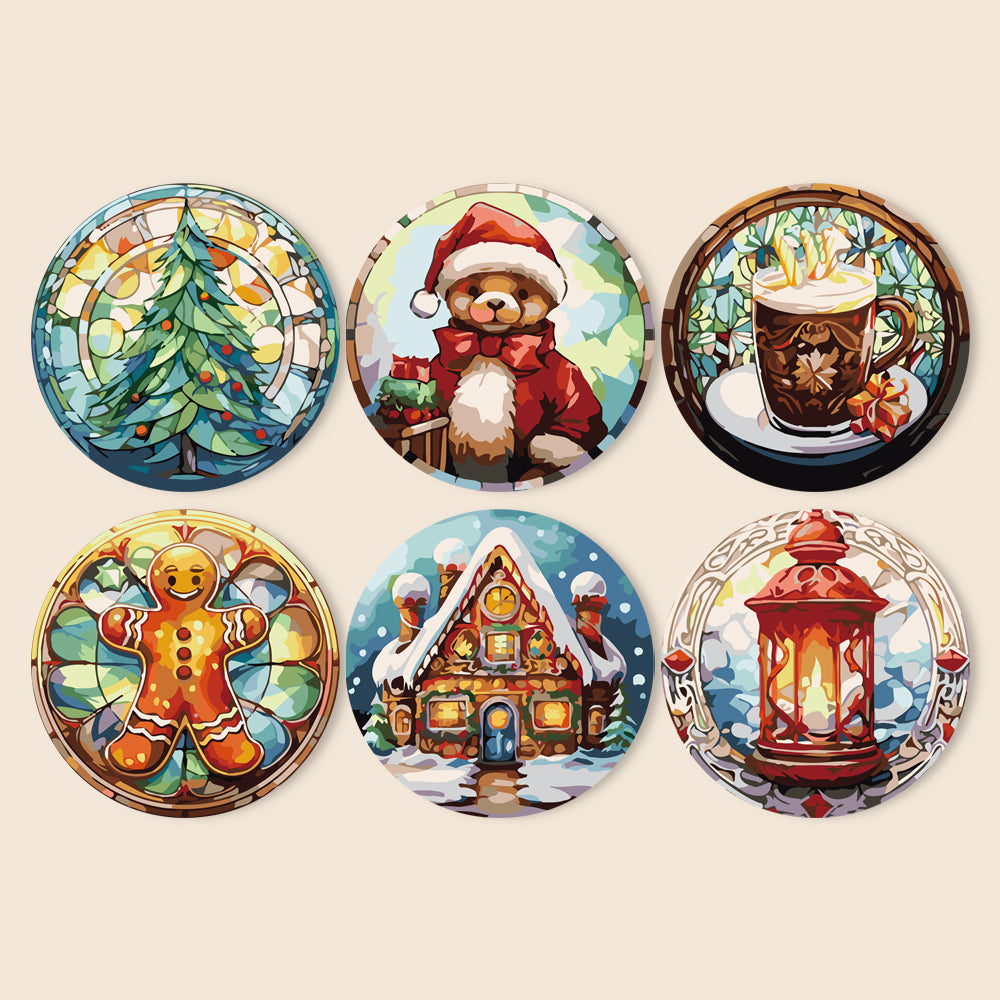 Kit de arte navideño DIY, pintura navideña acogedora por números para un estilo hogareño de temporada.