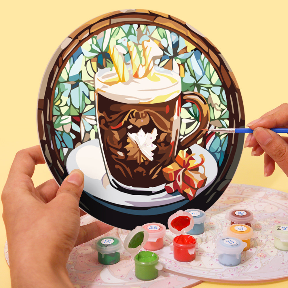 Holiday paint by numbers kit, Cozy Christmas collection with festive canvas art.