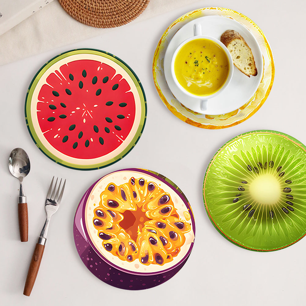 Einfaches Malen-nach-Zahlen-Set mit Fruchtspritzern, farbenfrohes sechsteiliges Leinwand-Wandkunst-Set.