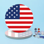 DIY patriotic paint by numbers set featuring stars and stripes red white blue design.