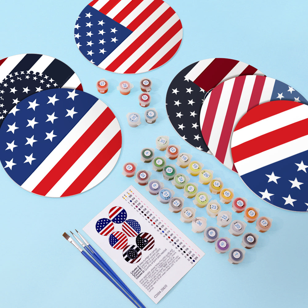Kit de peinture par numéros d'aigle patriotique DIY, parfait pour l'art mural Americana.