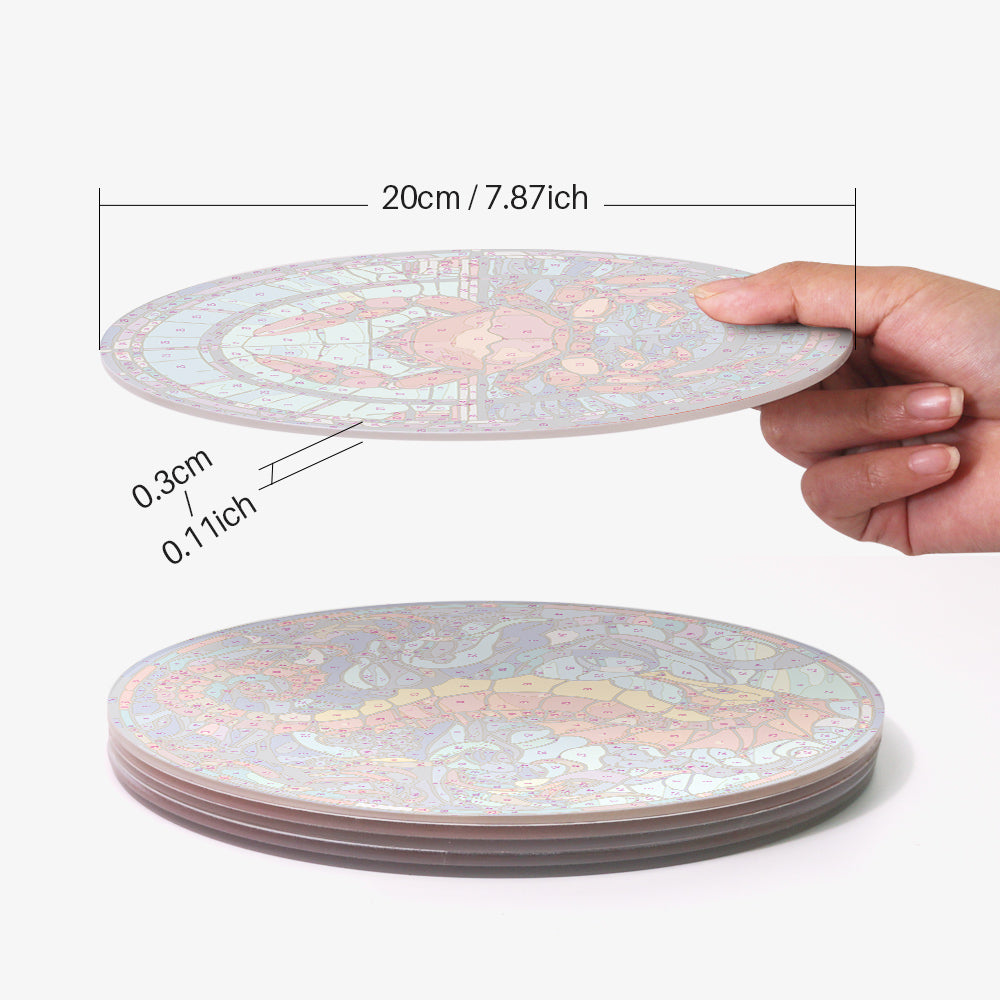 Sea Life Paint by Numbers designed in the style of famous abstract paintings with fluid shapes representing sea life.