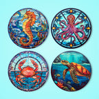 Sea Life Paint by Numbers inspired by pisso most famous paintings blending abstract fish and reef patterns.
