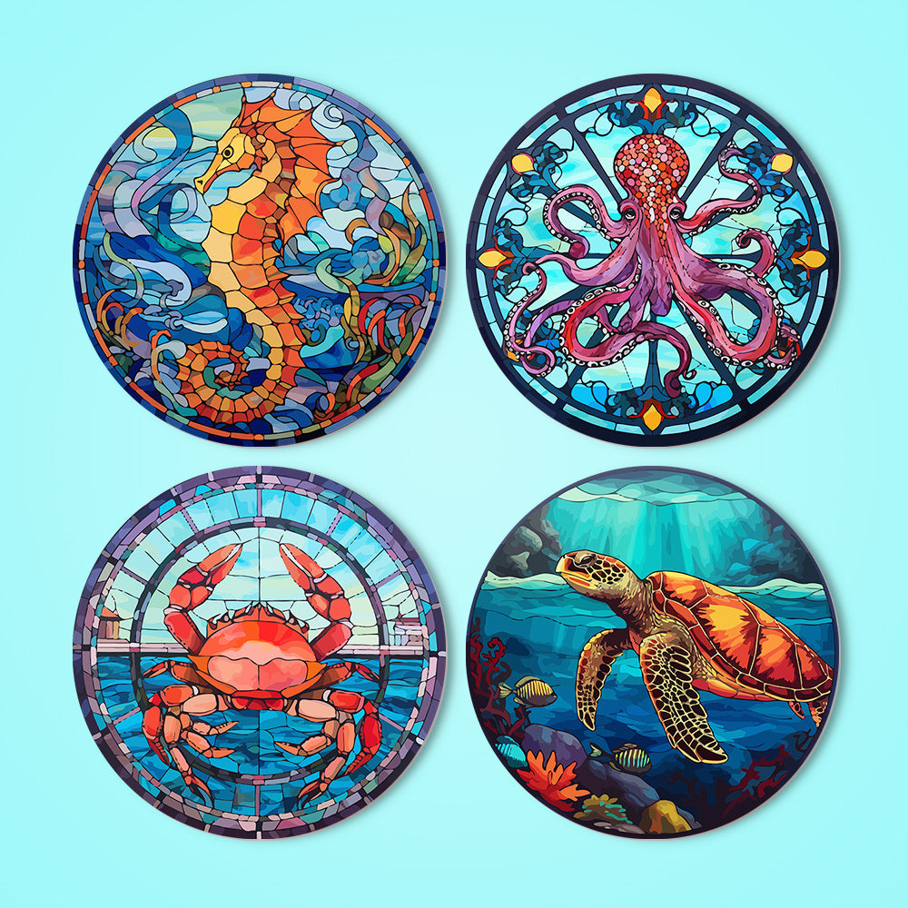 Sea Life Paint by Numbers inspired by pisso most famous paintings blending abstract fish and reef patterns.
