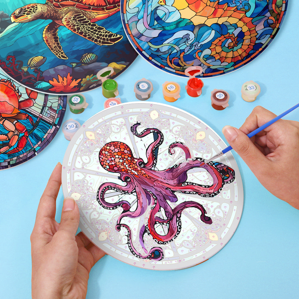 Sea Life Paint by Numbers refleja la profundidad emocional que se ve en las famosas pinturas de Frida Kahlo con simbolismo submarino.