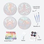 Sea Life Paint by Numbers capturing movement and color palettes from famous picasso paintings within an ocean setting.
