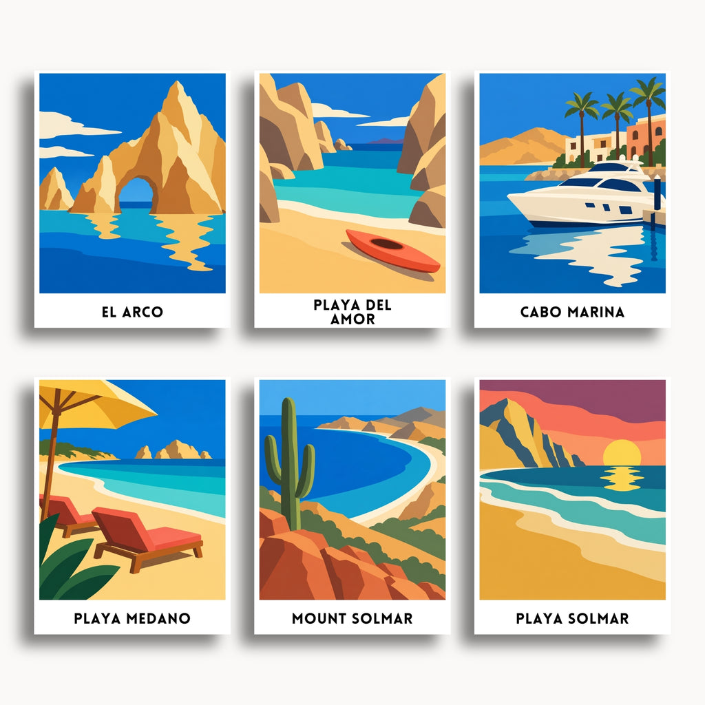 Cabo San Lucas travel poster mini paint by numbers collection