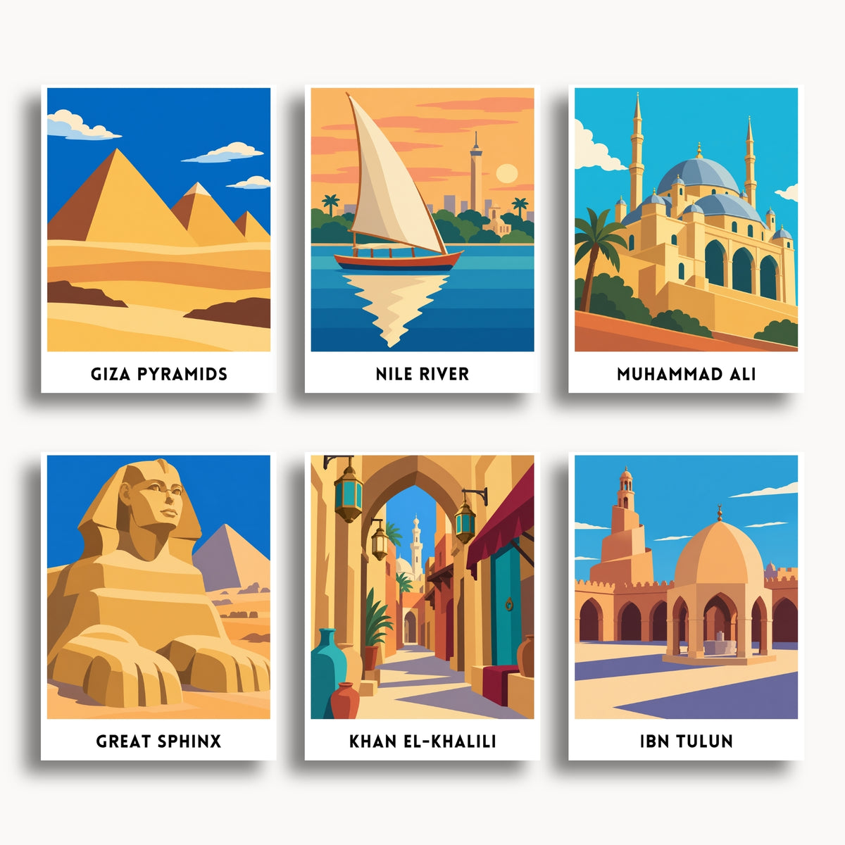 Cairo & Giza travel poster mini paint by numbers collection