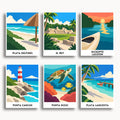 Cancun travel poster mini paint by numbers collection