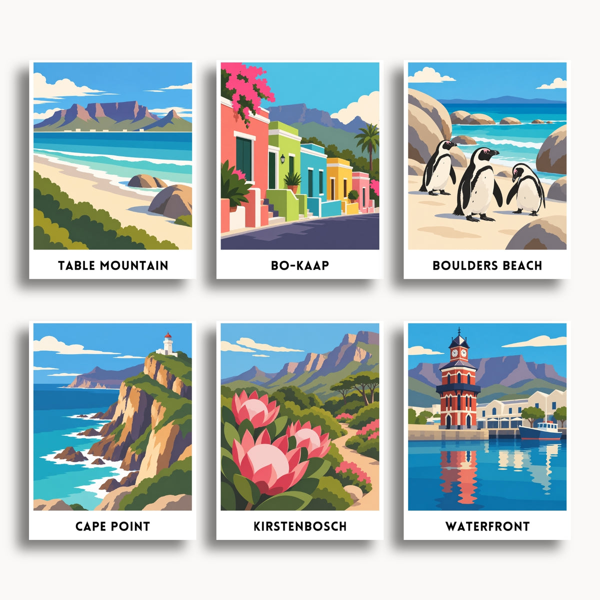Cape Town travel poster mini paint by numbers collection